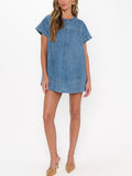 Claremont Dress in Stream Indigo