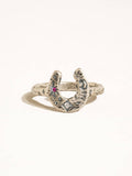 Sparrow Celestial Horseshoe Ring in Silver