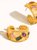 Delmare Gemstone Hoop Earrings