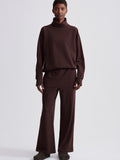 Ariana High Neck Midlayer in Red Chocolate Marl