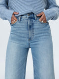 Lana Crop Wide Leg Cuffed Jean in Snowcat