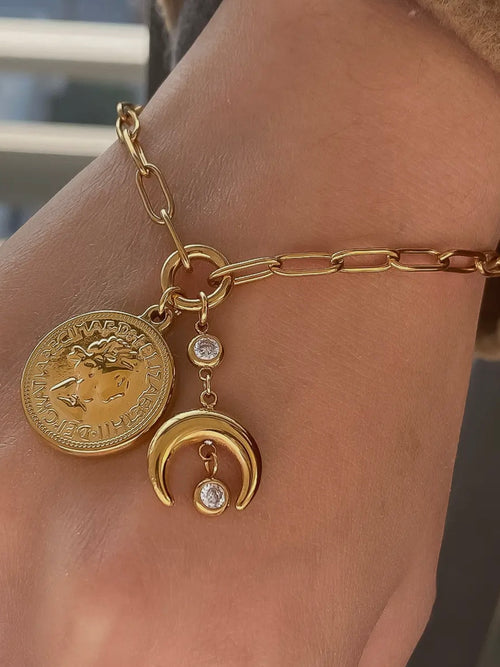 Lark Coin Moon Chain Bracelet
