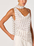 Adrie Top in Cream Polka Dot
