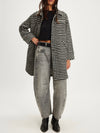 Get Around Houndstooth Shacket in Black & White