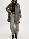 Get Around Houndstooth Shacket in Black & White