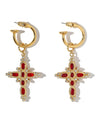 The Aalia Ruby Cross Earrings