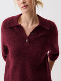 Nadya Polo Sweater in Cherry Wine