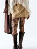Flocked Floral Tight in Espresso Combo