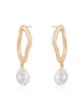 Open Circle Freshwater Pearl Earrings