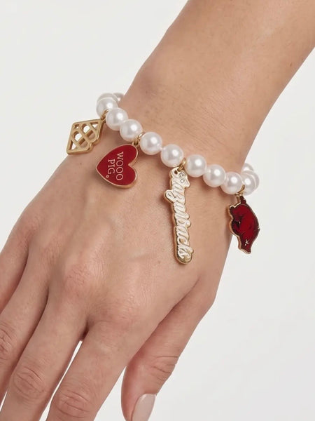 Arkansas Pearl Charm Bracelet