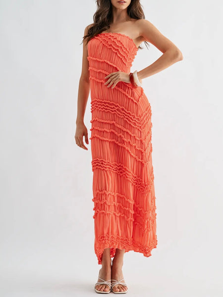 Saturday Scrunch Maxi Dress in Citrus