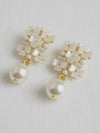 Flower Pearl Drop Earrings