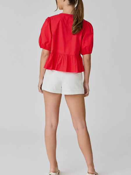 About To Bow Blouse in Red