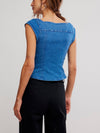 Marilyn Denim Corset in Skylight