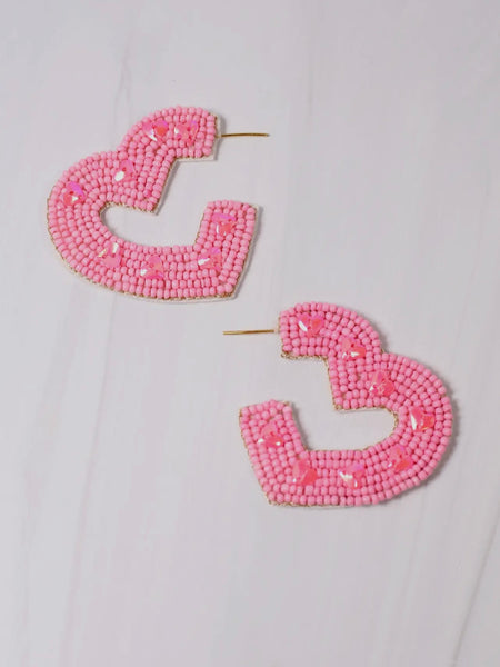 Ever After Heart Earring in Pink