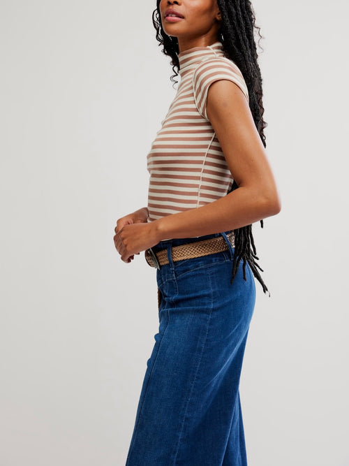 Lola Tee Stripe in Otter Combo