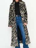 Miss Cindy Overcoat in Neutral Zebra Faux Fur