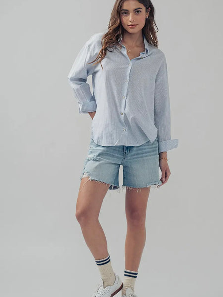 Put It Plainly Button Up in Blue