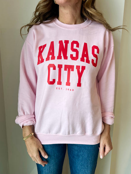 Kansas City Since 1960 Sweatshirt in Pink & Red