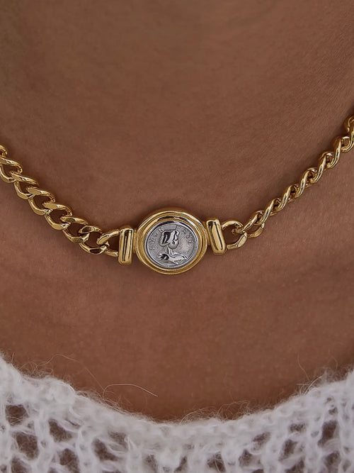 Parisse Coin Pendant Necklace