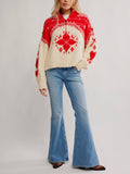 Mythical Sweater in Vanilla Scarlet Combo