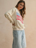 Patriotic Patch Sweatshirt in Cream