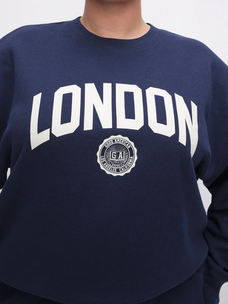 Brushed Fleece Graphic Crew Sweatshirt London