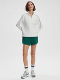 Kirsi Half Zip Midlayer in White & Forest
