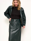 Paulina Faux Leather Jacket in Emerald