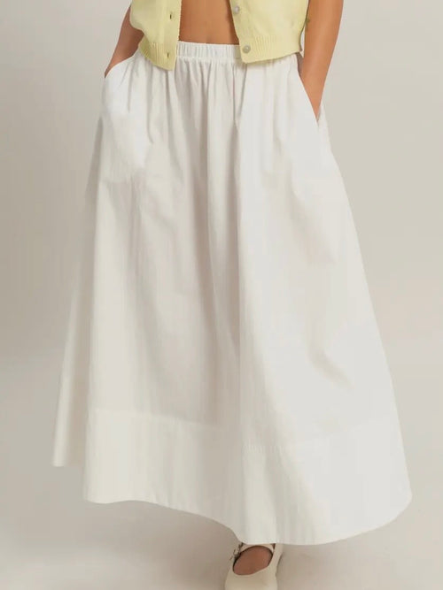 Sophia Midi Skirt in White