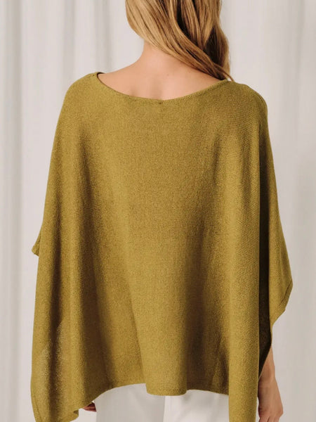Loose Leaf Cape Sweater in Chartreuse