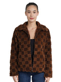 Suki Checker Jacket in Brown