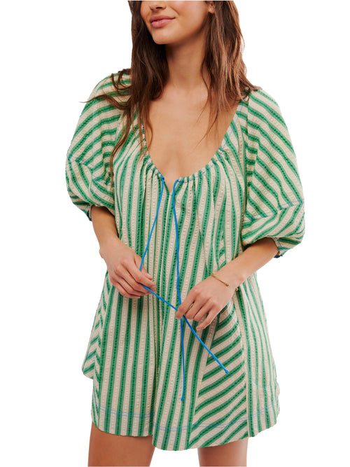 Bop Around Romper in Green Combo