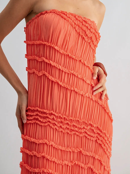 Saturday Scrunch Maxi Dress in Citrus