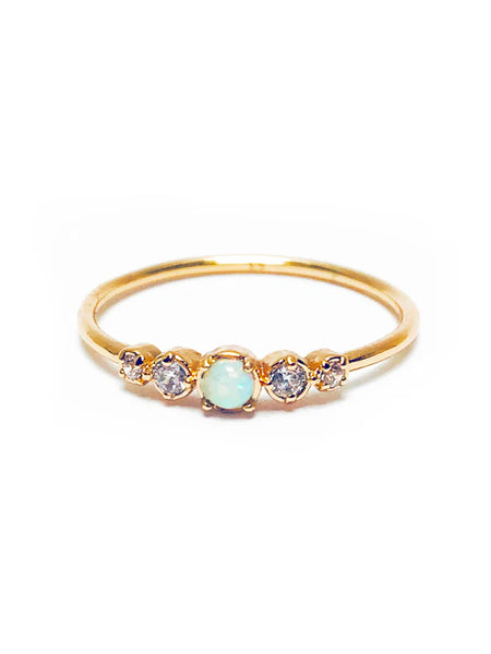 Opal CZ Stacking Ring