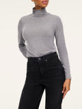 Cashknit Turtleneck Bodysuit in Lava Grey