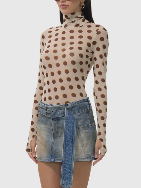 Zadie Top in Gold Halo Dot