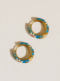 Isabeau Floral Hoops in Blue