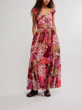 Sasha Maxi Dress in Strawberry Combo