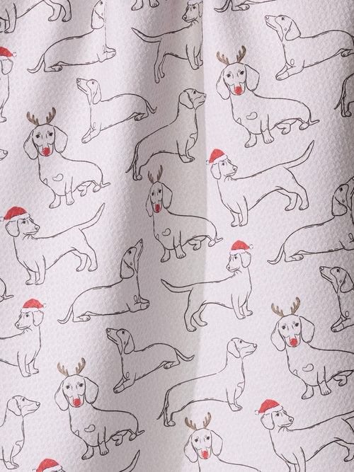 Festive Doxies Tea Towel