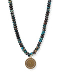 Watercolor Prayer Warrior Necklace in Blue