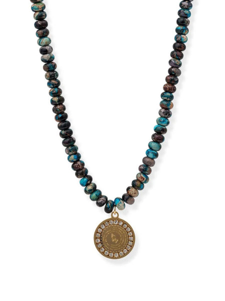 Watercolor Prayer Warrior Necklace in Blue