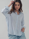 Put It Plainly Button Up in Blue