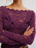 Raising Eyebrows Lace Top in Italian Plum