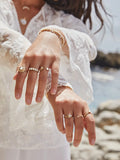 Gem Drop Textured Stacking Ring in Mother of Pearl