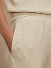 The Slim Cuff Pant 25 in Ivory Marl Fleck