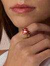 Campbell Enamel Heart Ring in Red