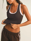 On The Double Layered Tank in Dark Chocolate