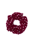 Polka Dot Scarf & Scrunchie Set in Maroon & White