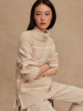 Hamish Stitch Knit Sweater in Silver Birch